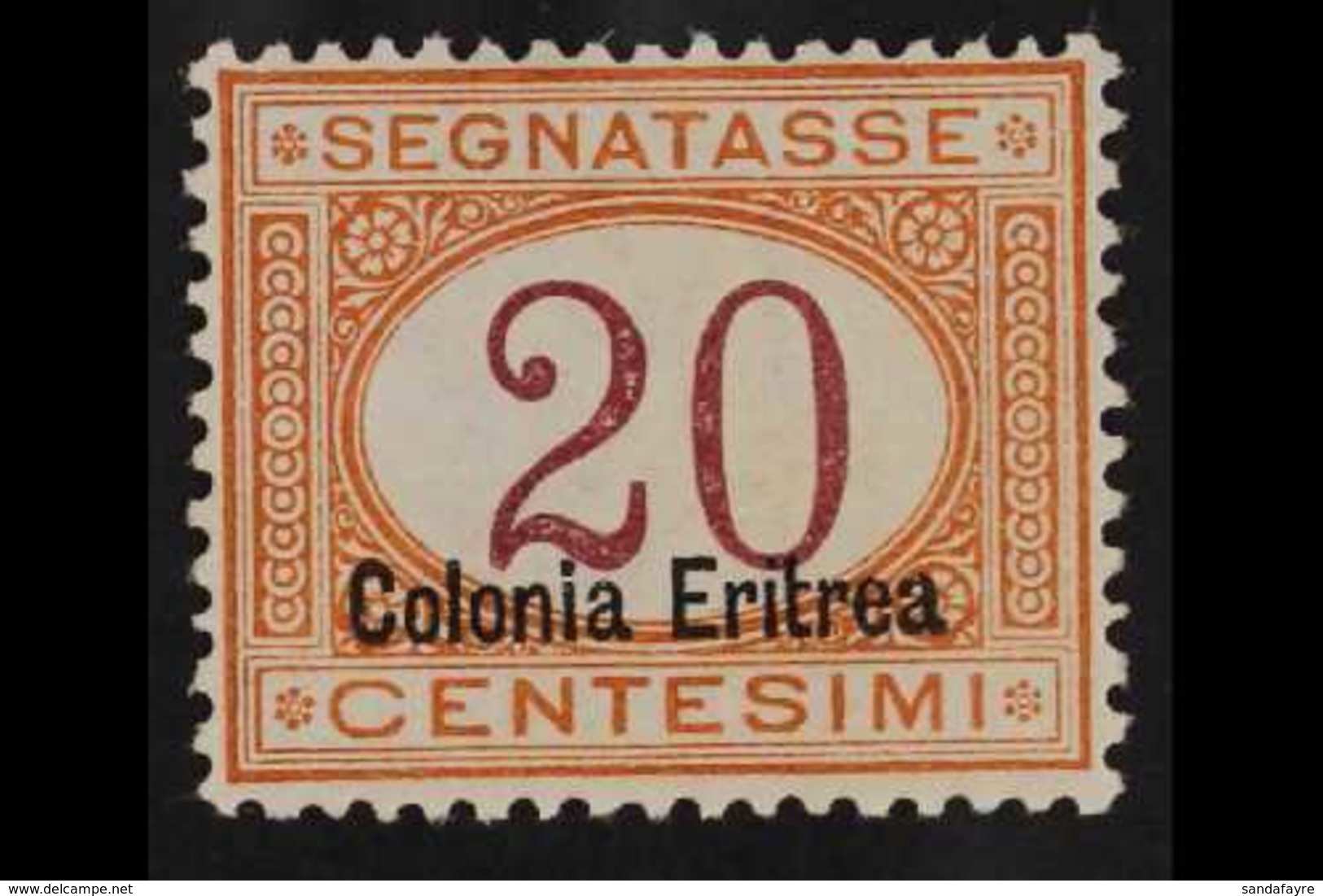 ERITREA POSTAGE DUE 1920-26 (overprint At Base) 20c Magenta And Orange (Sass 16, Mi 3 II, SG D55), Well Centred, Very Fi - Altri & Non Classificati