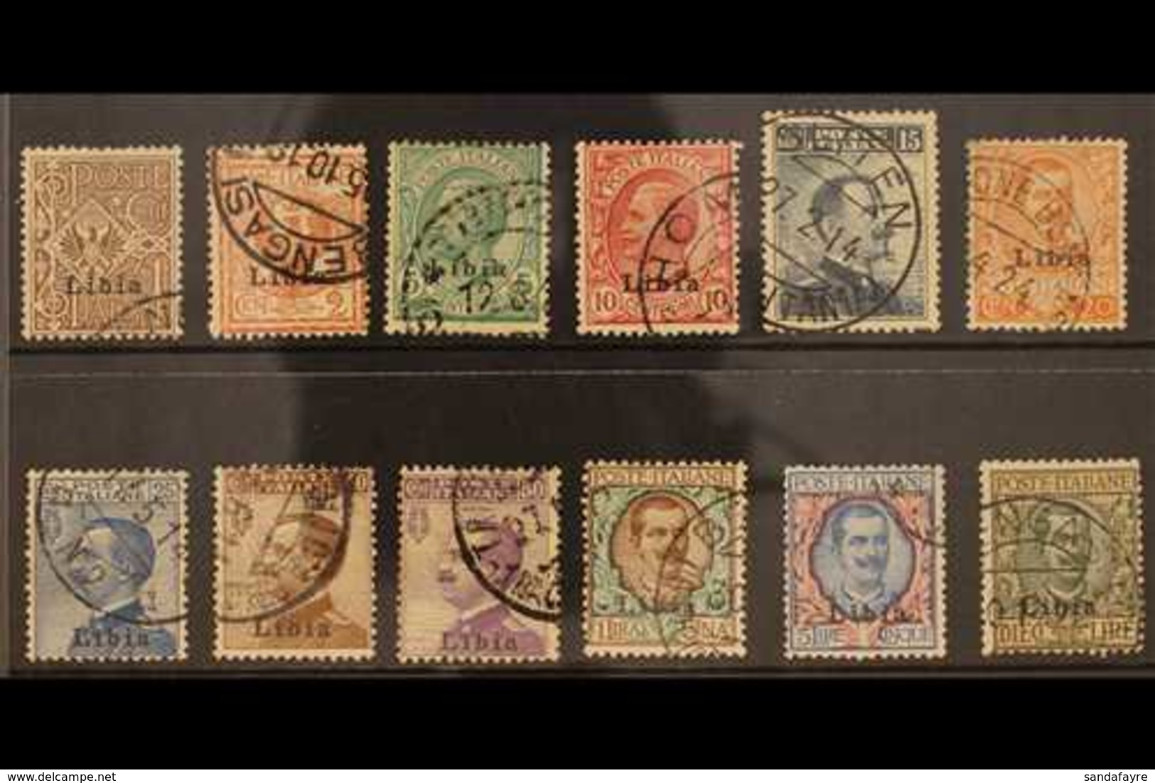 LIBYA 1912-15 Definitives Complete Set, Sass S. 1, Fine Used. (12 Stamps) For More Images, Please Visit Http://www.sanda - Altri & Non Classificati