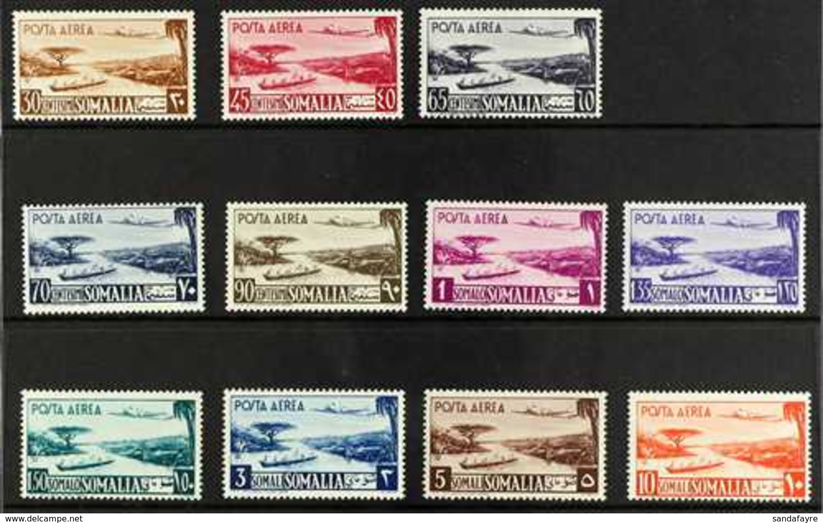 SOMALIA 1950-51  Air Post Complete Set, Scott C17/27, Never Hinged Mint (11 Stamps) For More Images, Please Visit Http:/ - Altri & Non Classificati