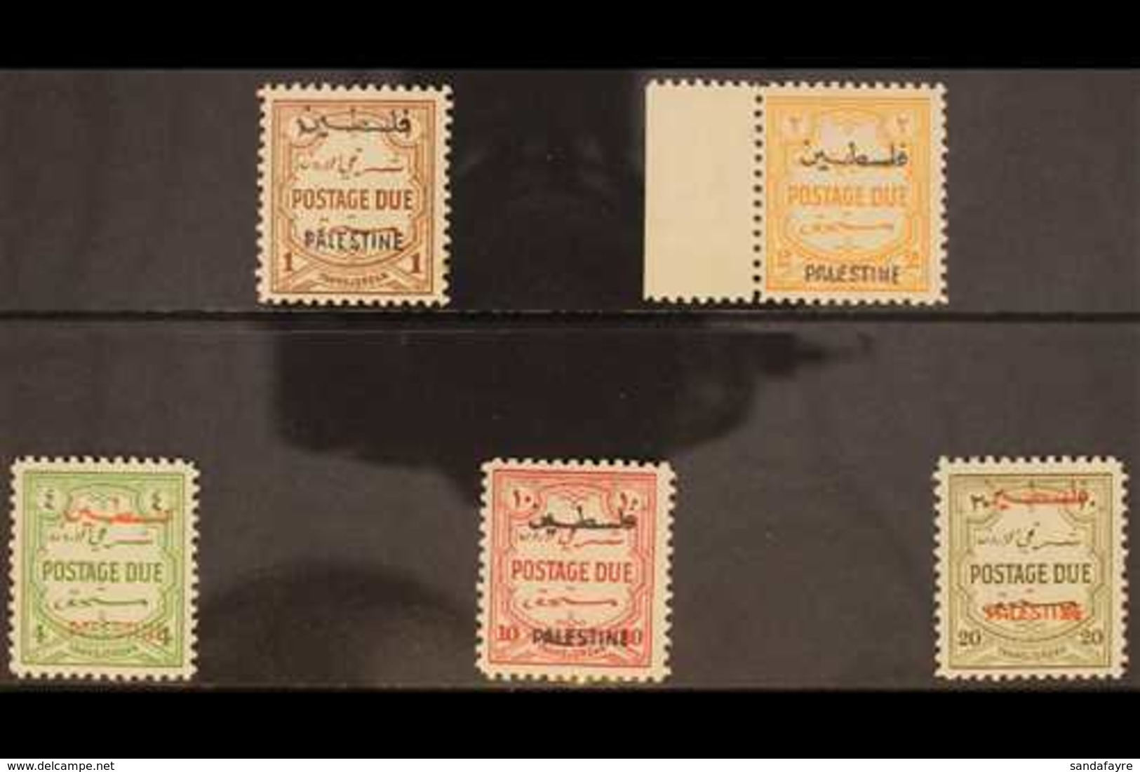 OCCUPATION OF PALESTINE POSTAGE DUE. 1948 Multi Script Wmk - Perf 12 Set, SG PD 25/29, Fine Mint (5 Stamps) For More Ima - Jordanie