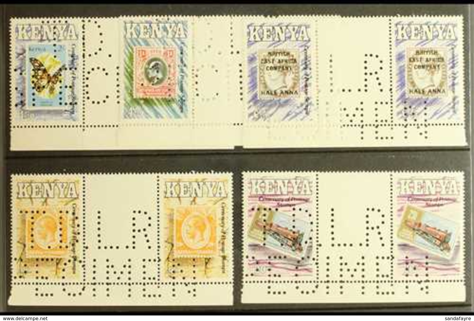 1990 POSTAL CENTENARY - DLR SPECIMENS Centenary Of Postage Stamps In Kenya Set (SG 547/51) In Never Hinged Mint Gutter P - Kenia (1963-...)
