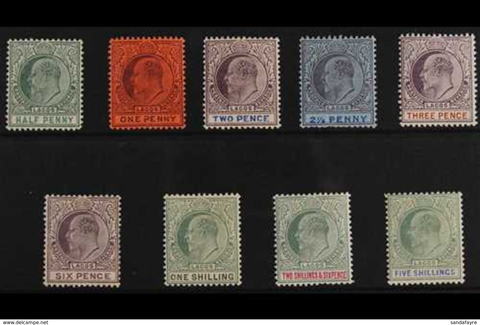 1904 Ed VII Set Complete To 5s, SG 44/52, Very Fine Mint. (9 Stamps) For More Images, Please Visit Http://www.sandafayre - Nigeria (...-1960)