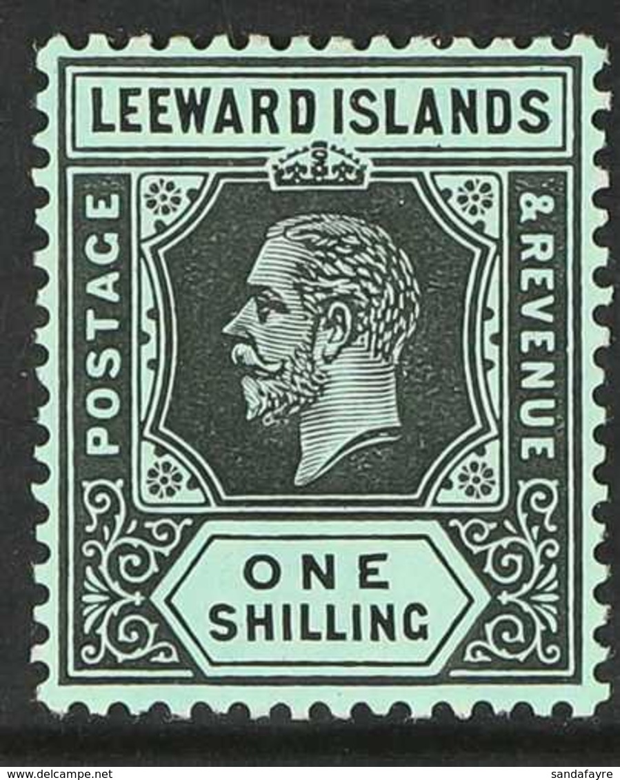 1912-22 1s Black And Green With White Back, SG 54a, Superb Never Hinged Mint. For More Images, Please Visit Http://www.s - Leeward  Islands