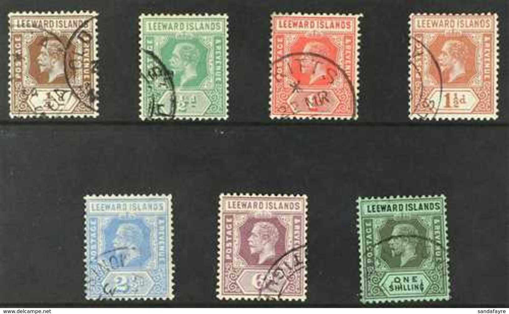 1931-32 Complete Reversion To Die I Set, SG 81/87, Fine Cds Used. (7 Stamps) For More Images, Please Visit Http://www.sa - Leeward  Islands