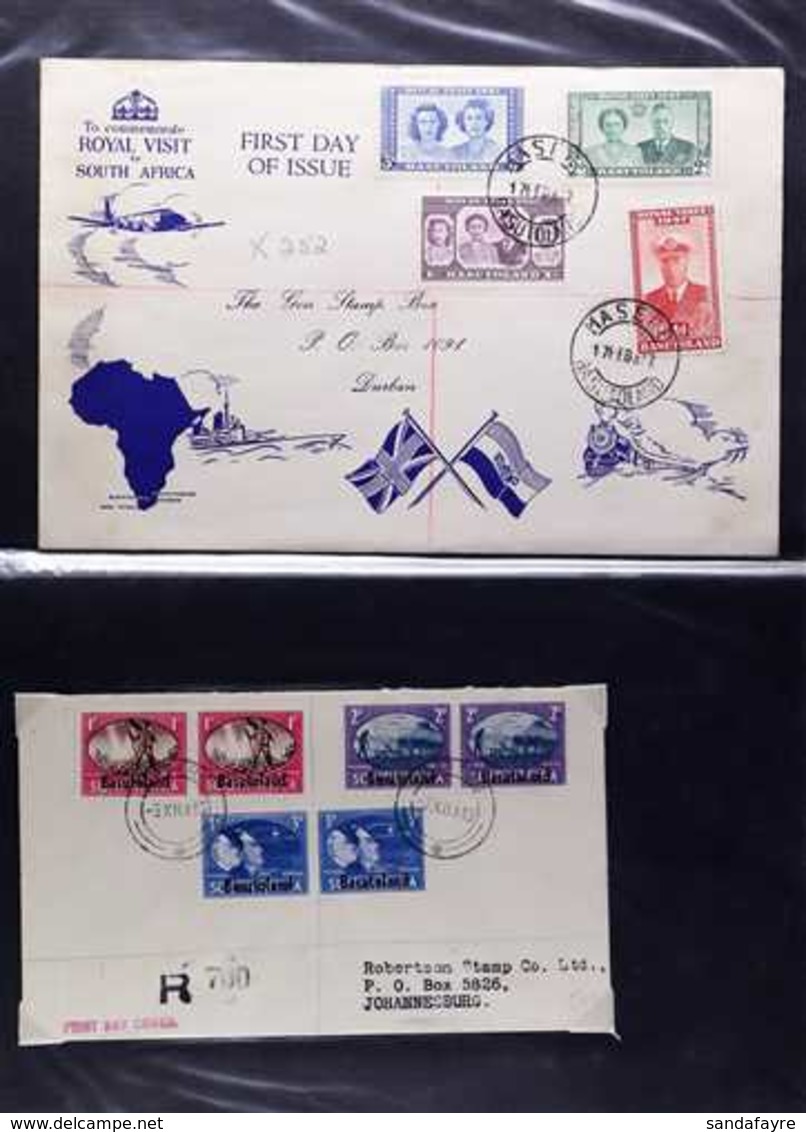 1945-1982 FIRST DAY COVERS Collection In An Album. An Impressive Array Of Basutoland And Lesotho Sets And Miniature Shee - Lesotho (1966-...)
