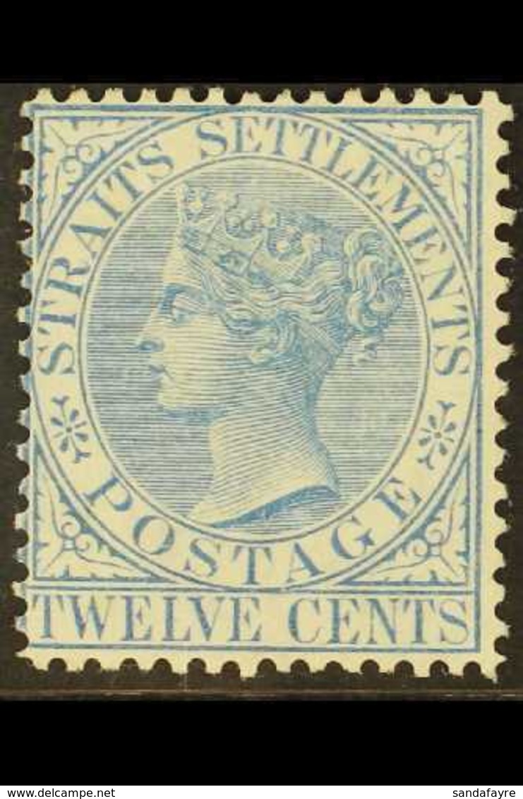 1867 12c Blue, Wmk Crown CC, SG 15, Very Fine Mint Og. For More Images, Please Visit Http://www.sandafayre.com/itemdetai - Straits Settlements