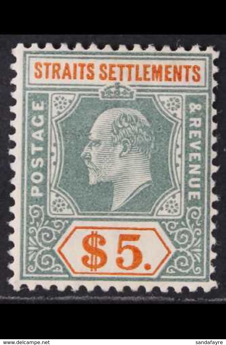 1904 $5 Dull Green And Brown Orange, Wmk MCA, Ed VII, SG 138, Very Fine And Fresh Mint. For More Images, Please Visit Ht - Straits Settlements