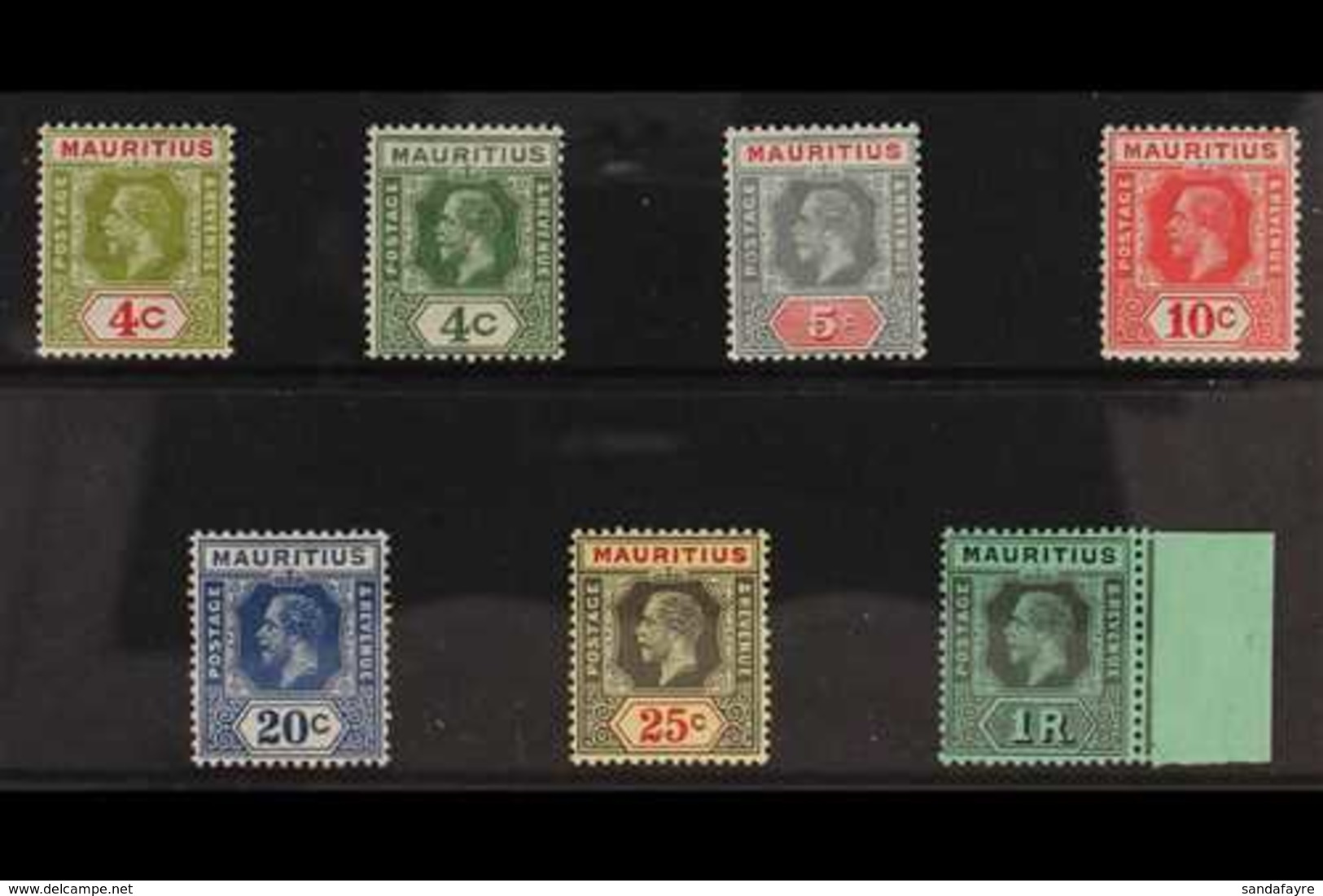 1921-34 DIE I KGV HEADS A Complete Set Of Die I, MSCA Wmk KGV Definitives, SG 226b, 226c, 227a, 230a, 235, 236a & 238a.  - Maurice (...-1967)