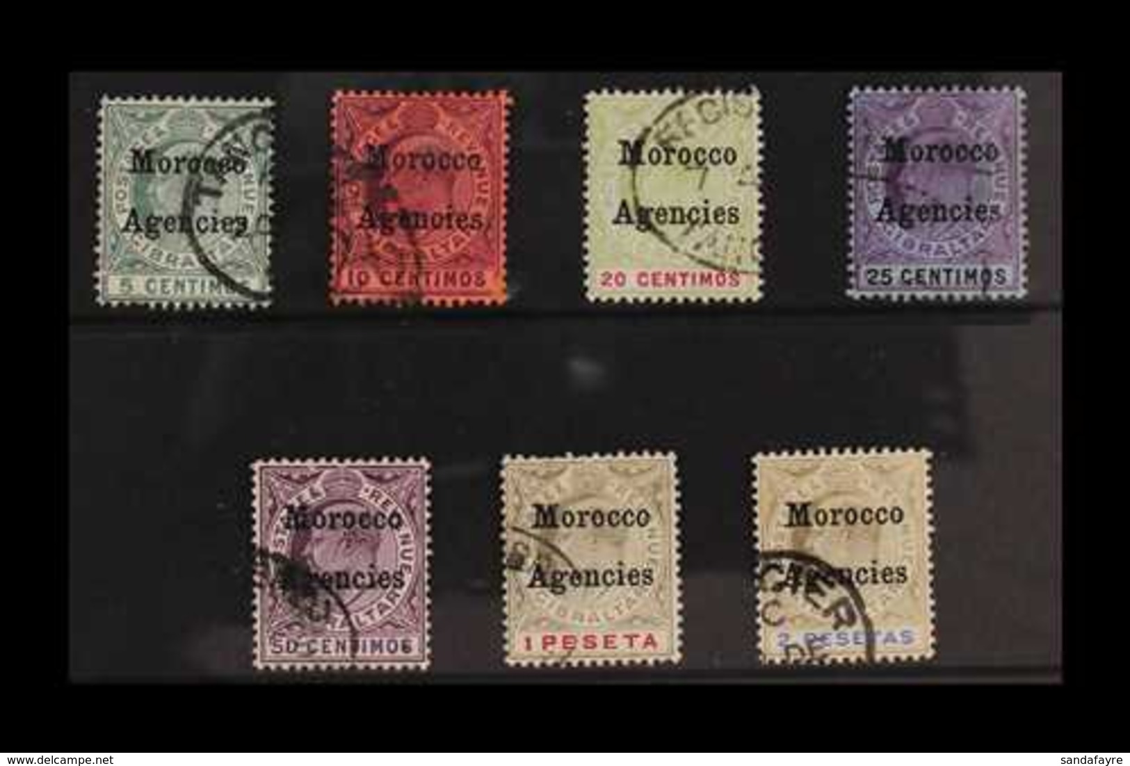 1905-07 Complete Overprinted Set On Gibraltar, SG 24/30, Fine Used, The 20c Is Faded, But All Others Fine To Very Fine.  - Otros & Sin Clasificación