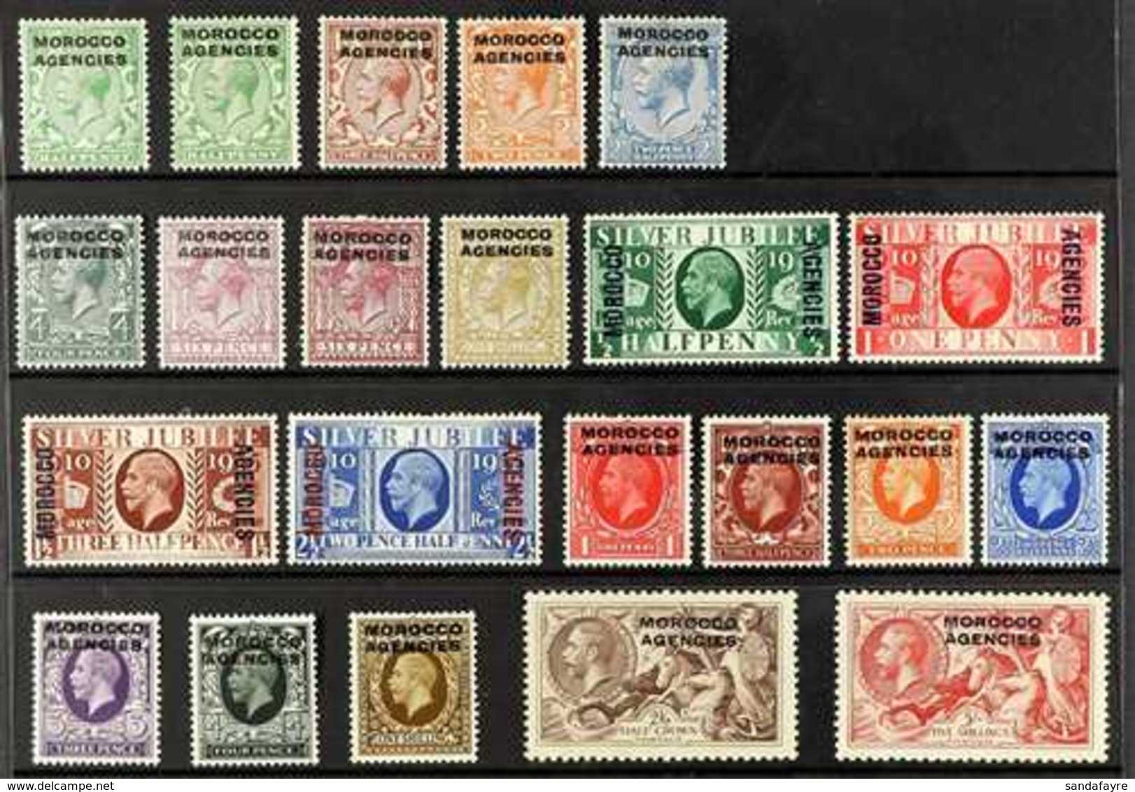 BRITISH CURRENCY 1925-36 KGV MINT COLLECTION Presented On A Stock Card That Includes 1925-36 Block Cypher Wmk Set, Jubil - Altri & Non Classificati