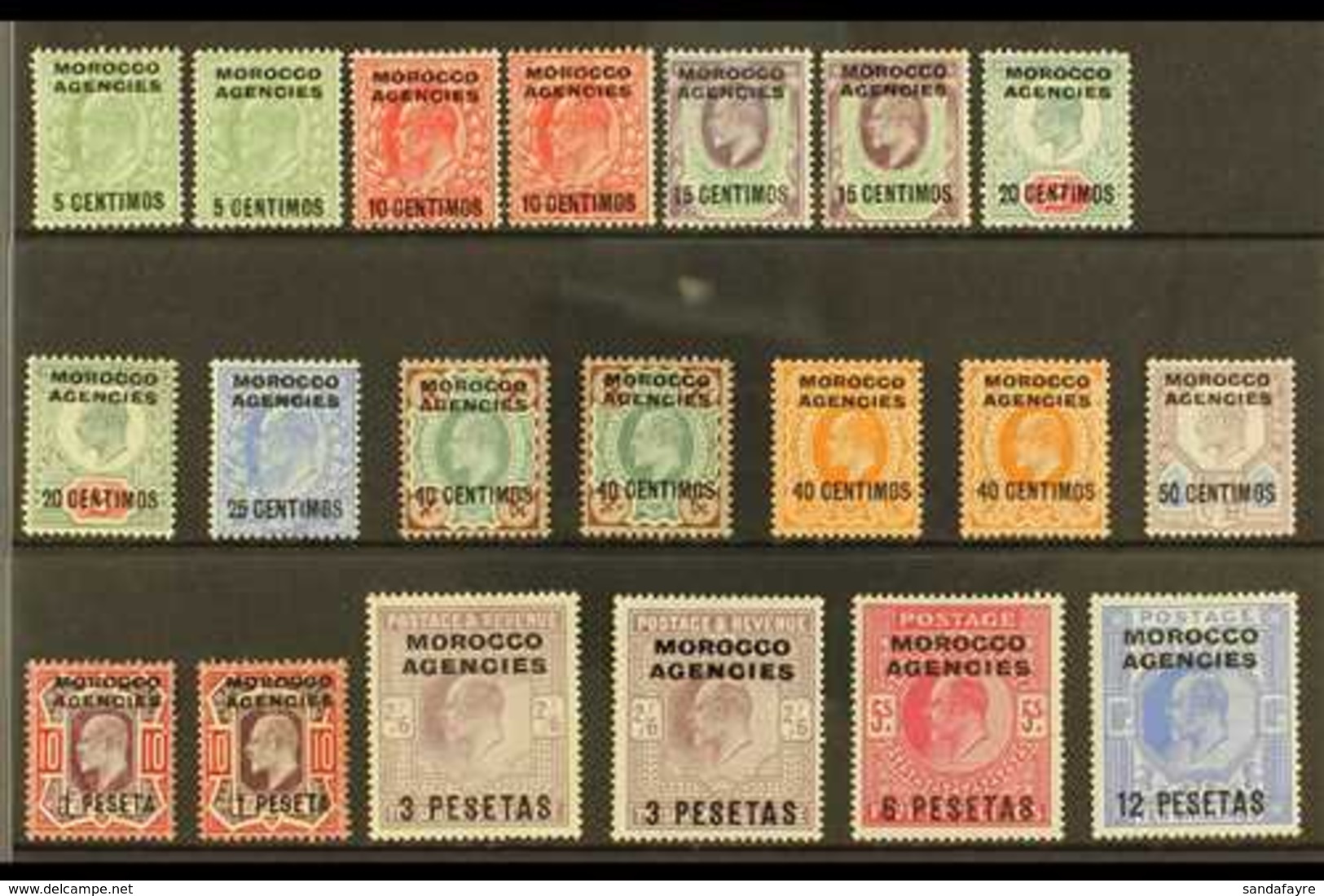 SPANISH 1907-12 KEVII MINT SELECTION Inc A Complete 1907 Set With Some Additional Shades, SG 112/23, Fine Mint (20 Stamp - Altri & Non Classificati