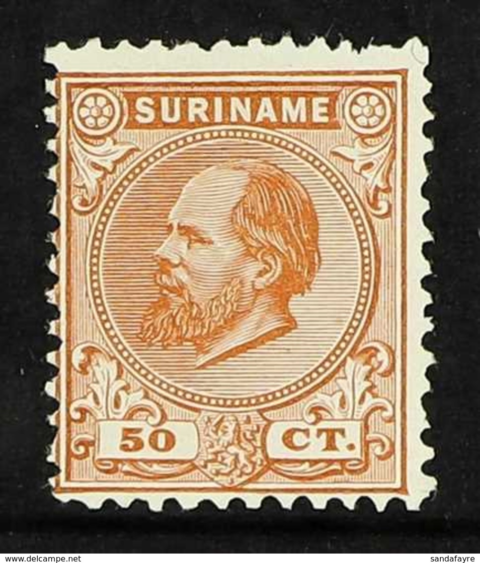 SURINAME 1873-88 50c Orange-brown Perf 11½x12 (SG 24a, NVPH 13D), Unused No Gum As Issued, Some Rough Perfs At Top. Cat  - Autres & Non Classés