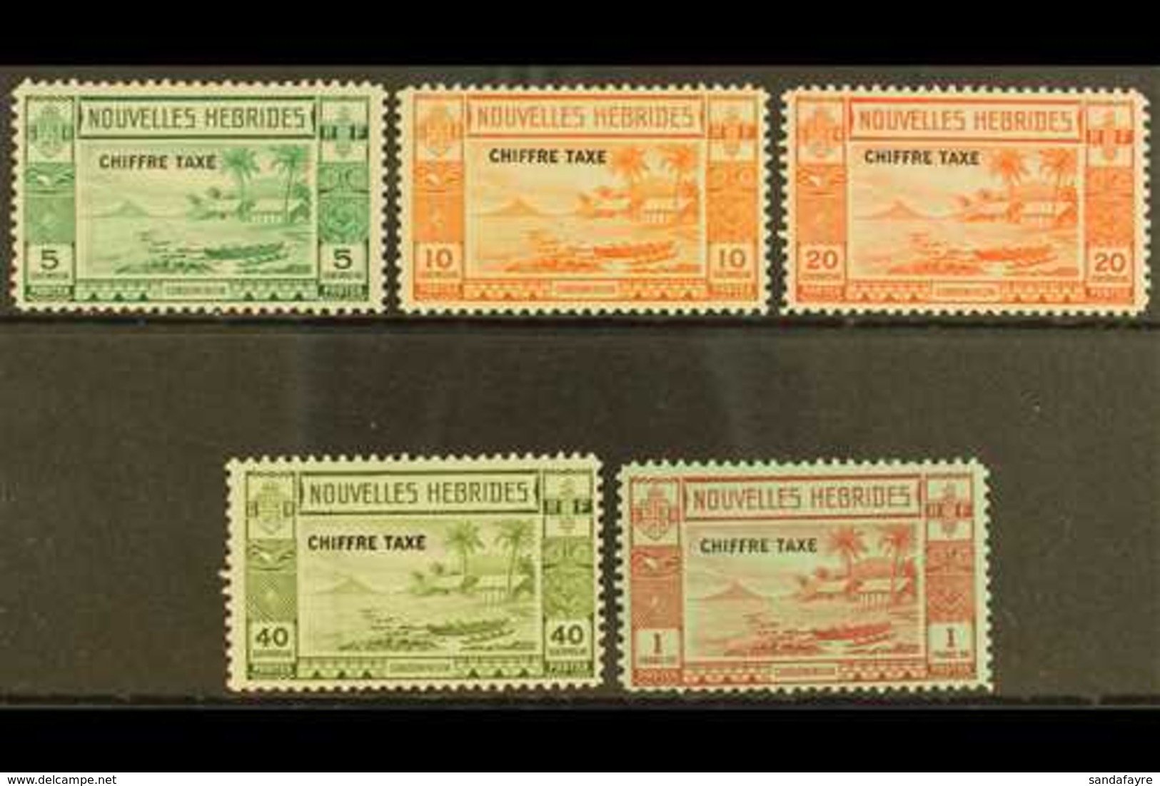 FRENCH POSTAGE DUE 1938 Complete Set, SG FD65/FD69, Fine Mint. (5 Stamps) For More Images, Please Visit Http://www.sanda - Autres & Non Classés