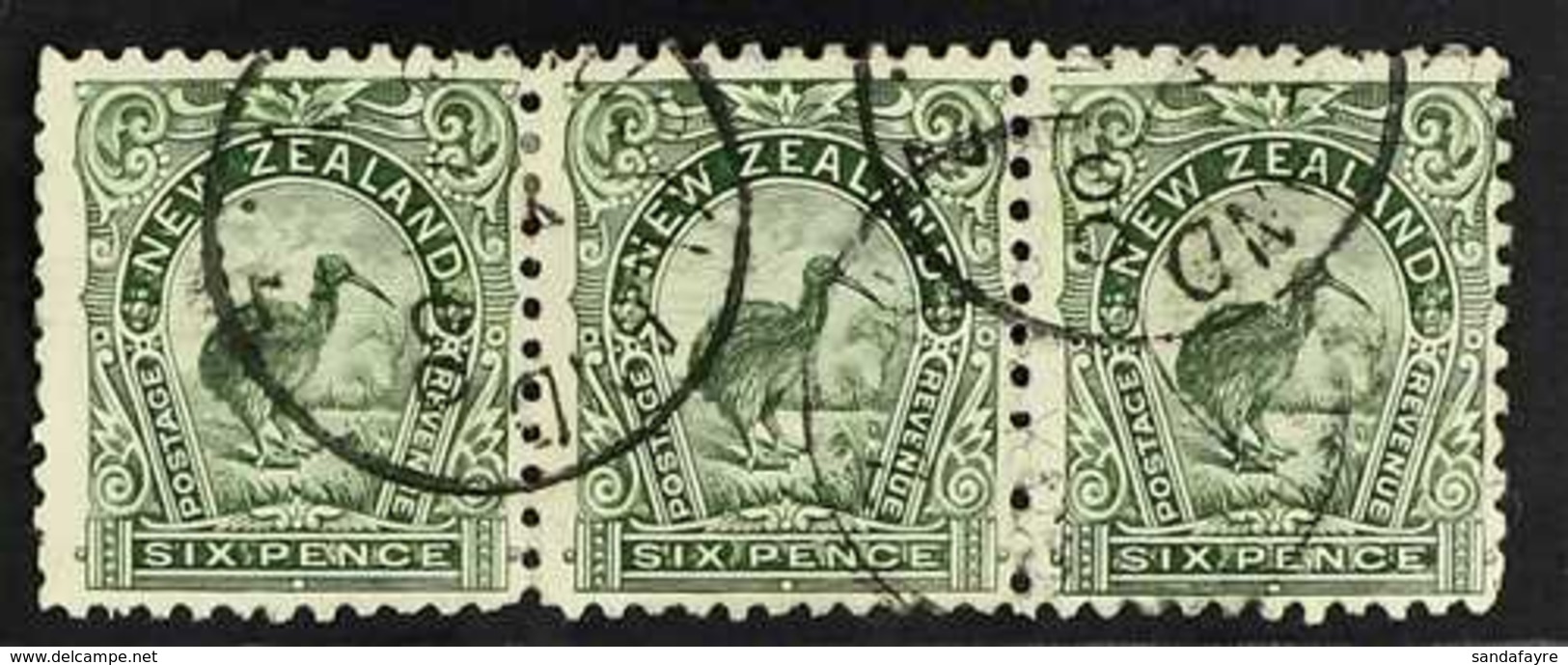 1899-03 6d Deep Green Perf 11, SG 264, Very Fine Used STRIP OF THREE. Very Scarce Multiple For More Images, Please Visit - Altri & Non Classificati