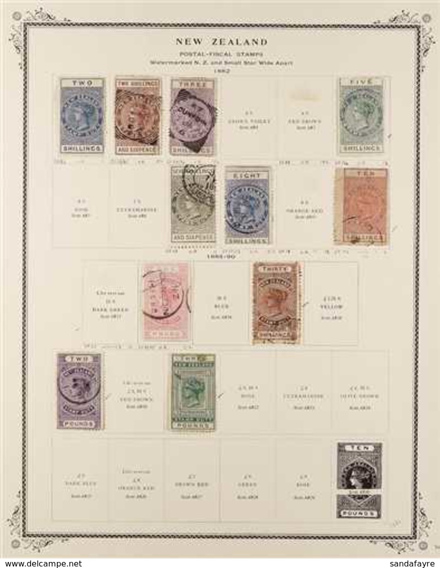 POSTAL FISCALS 1882-1930 Mostly Used Selection On An Album Page, Includes 1882 Revenue 30s Brown Used, £2 Violet Used, A - Andere & Zonder Classificatie