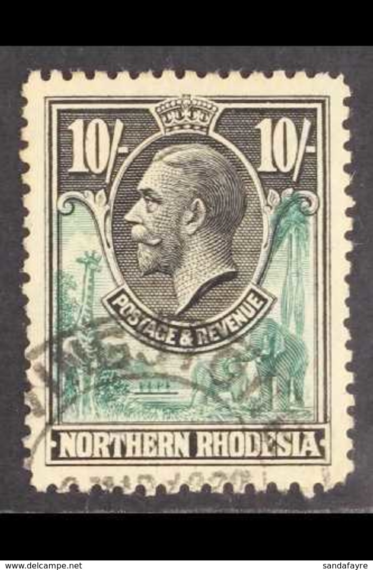 1925 10s Green And Black, SG 16, Very Fine Used. For More Images, Please Visit Http://www.sandafayre.com/itemdetails.asp - Rhodesia Del Nord (...-1963)