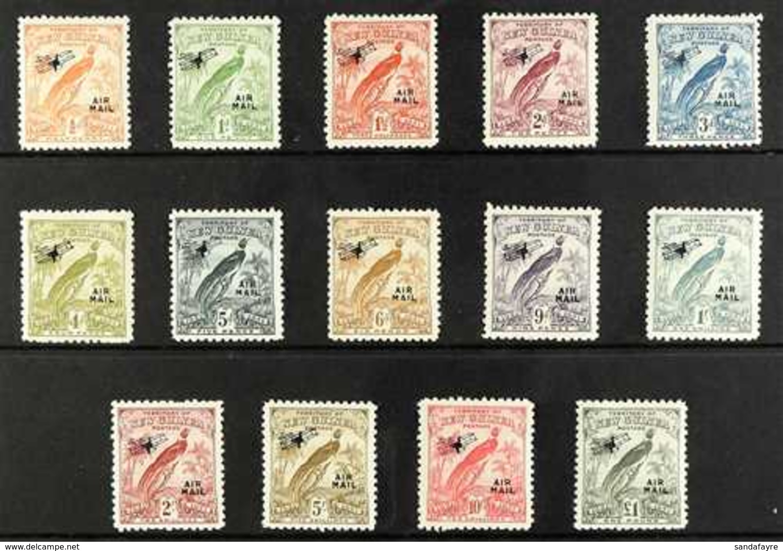 1931 "AIR MAIL" Overprints Complete Set, SG 163/76, Fine Mint, Very Fresh. (14 Stamps) For More Images, Please Visit Htt - Papúa Nueva Guinea