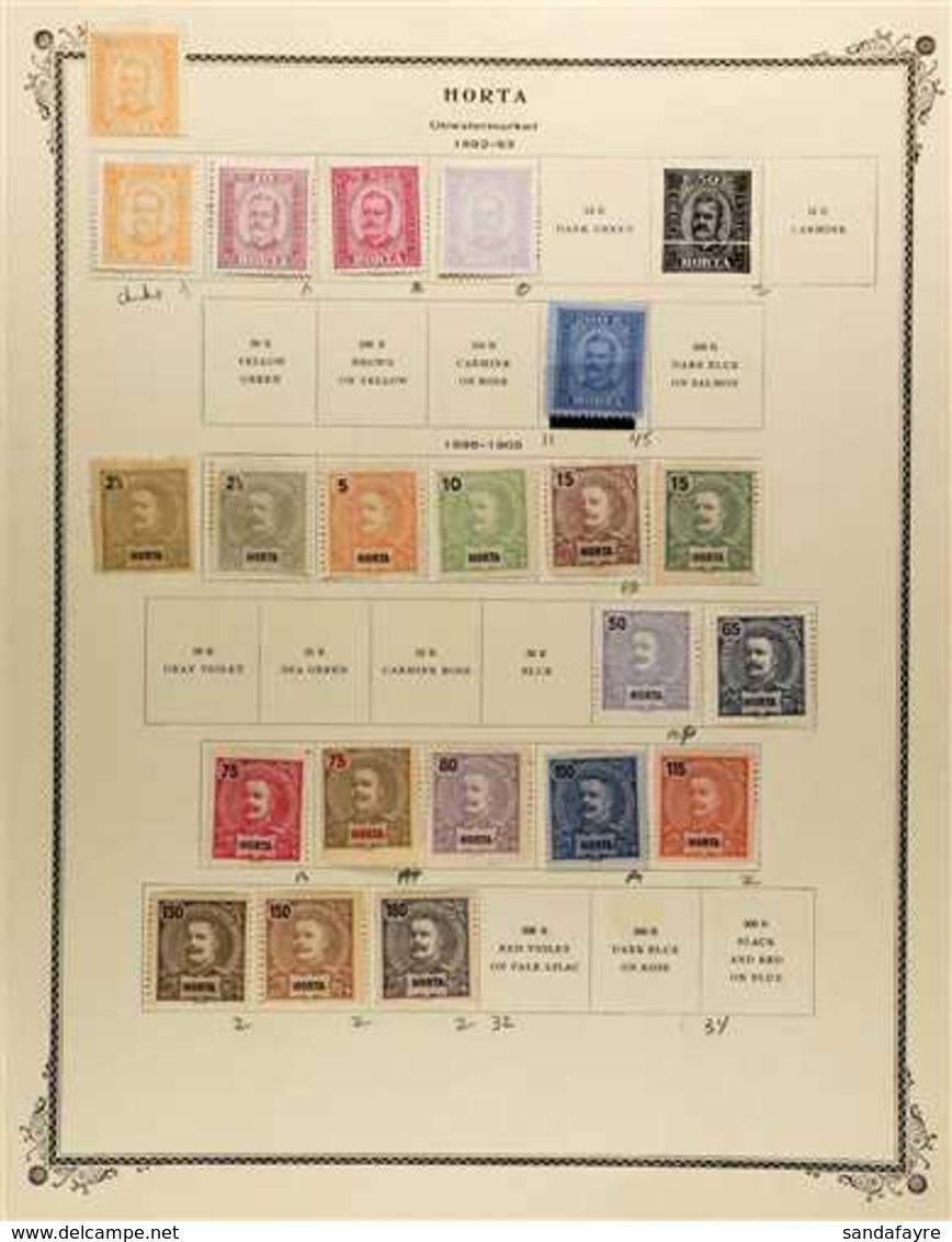HORTA 1892-1905 ALL DIFFERENT MINT COLLECTION Presented On A Printed Album Page That Includes An 1892-93 Range To 200r & - Autres & Non Classés