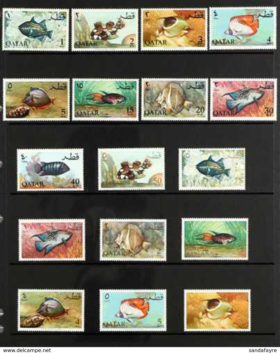 1965 Fish Of The Arabian Gulf Complete Set (SG 70/86, Scott 69/85), Never Hinged Mint. (17 Stamps) For More Images, Plea - Qatar