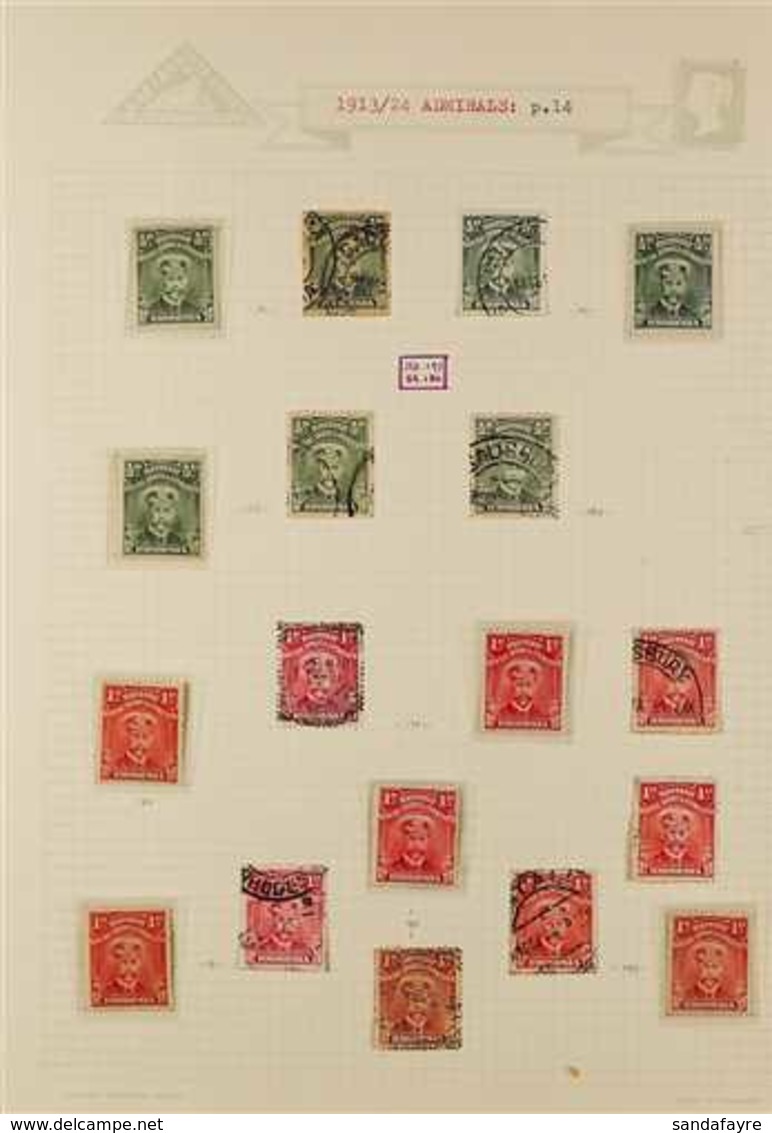 1913-1924 ADMIRALS. OLD MINT & USED COLLECTION With Shades, Perf & Die Types On Leaves, Includes 1913-19 Single Plates P - Autres & Non Classés