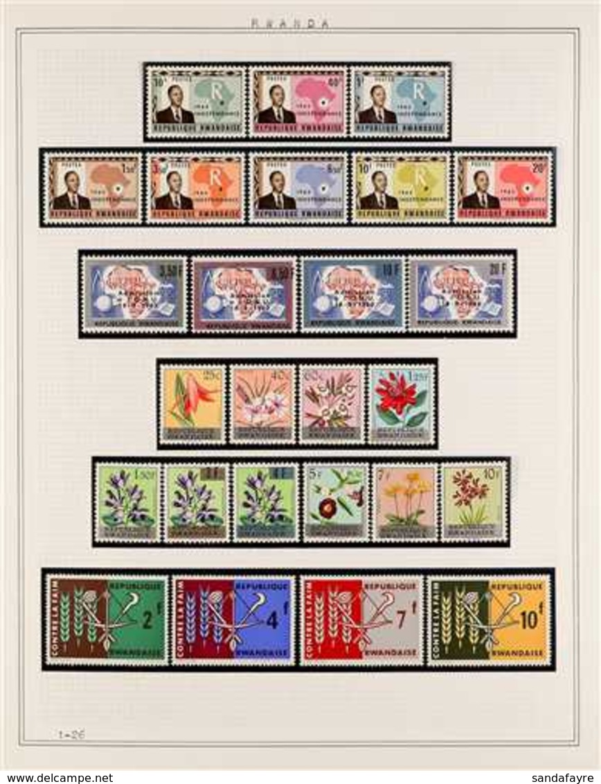 1962-1967 COMPLETE SUPERB NEVER HINGED MINT COLLECTION In Hingeless Mounts On Leaves, All Different, Includes 1963 Opts  - Altri & Non Classificati