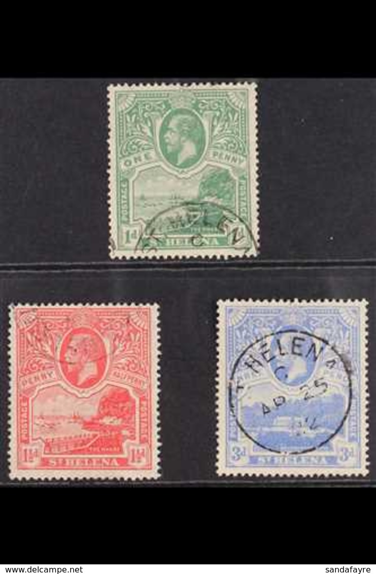 1922 KGV Pictorial "printed In One Colour" Set, SG 89/91, Fine Cds Used (3 Stamps) For More Images, Please Visit Http:// - Isla Sta Helena