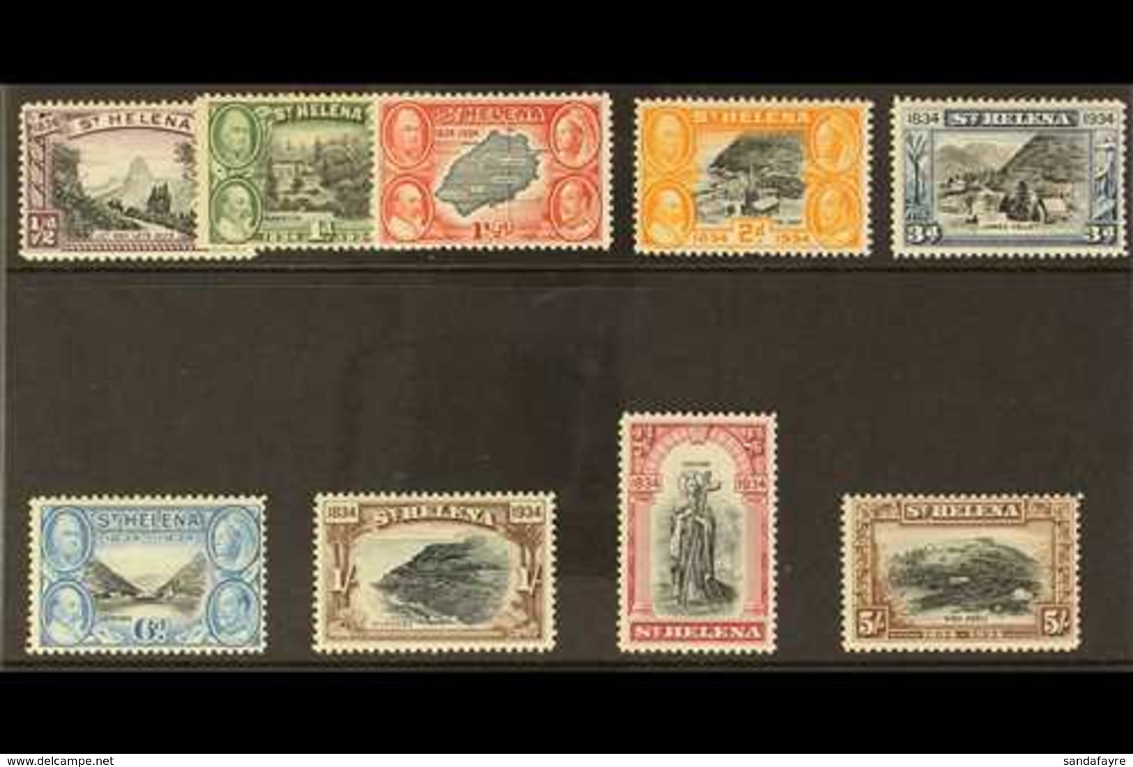 1934 Centenary Set To 5s, SG 114/22, Fine Mint. Fresh And Attractive. (9 Stamps) For More Images, Please Visit Http://ww - Sainte-Hélène