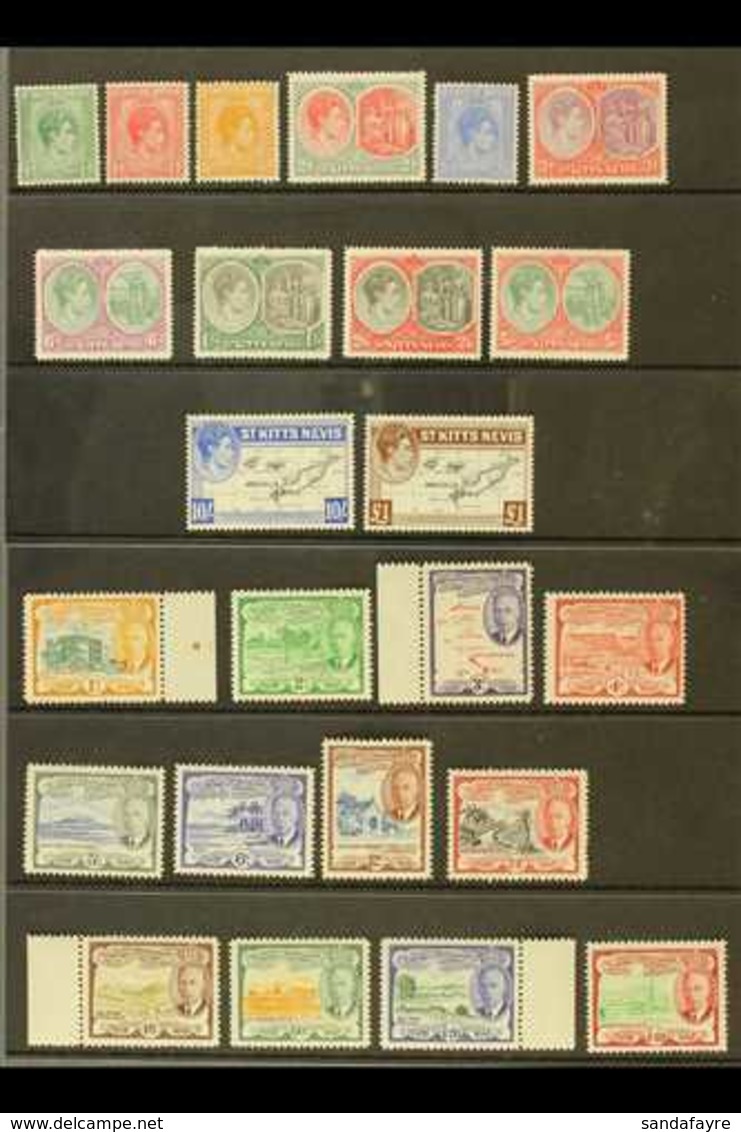 1938-1952 DEFINITIVE SETS. 1938-50 Complete Set, SG 68/77f (all High Values Are NHM) And 1952 Complete Set, SG 94/105, F - St.Kitts-et-Nevis ( 1983-...)