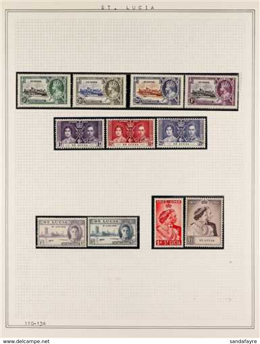 1935-1970 NEVER HINGED MINT COLLECTION In Hingeless Mounts On Leaves, ALL DIFFERENT, Includes 1935 Jubilee Set, 1948 Wed - St.Lucia (...-1978)