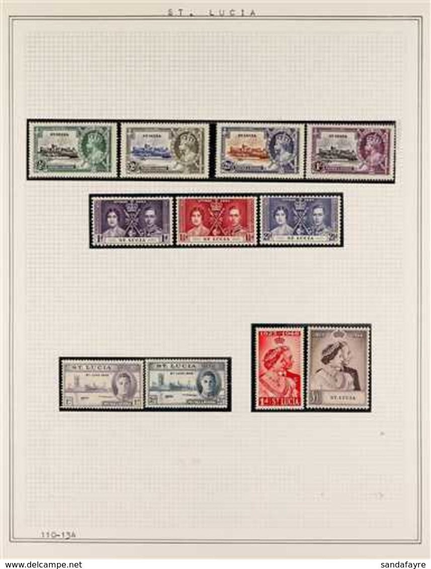 1935-1970 NEVER HINGED MINT COLLECTION In Hingeless Mounts On Leaves, ALL DIFFERENT, Includes 1935 Jubilee Set, 1948 Wed - Ste Lucie (...-1978)