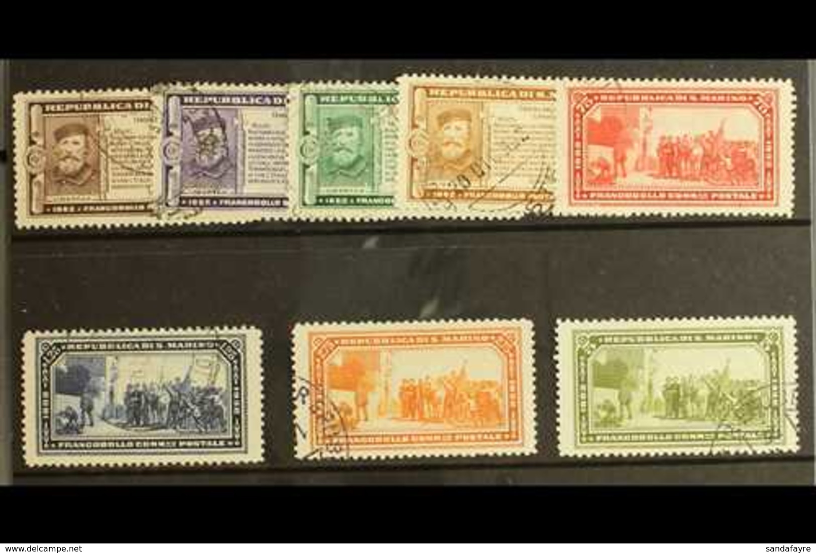 1932 Garibaldi Anniversary Complete Set, Sass S31, Very Fine Used. Cat €700 (£525)  (8 Stamps) For More Images, Please V - Altri & Non Classificati