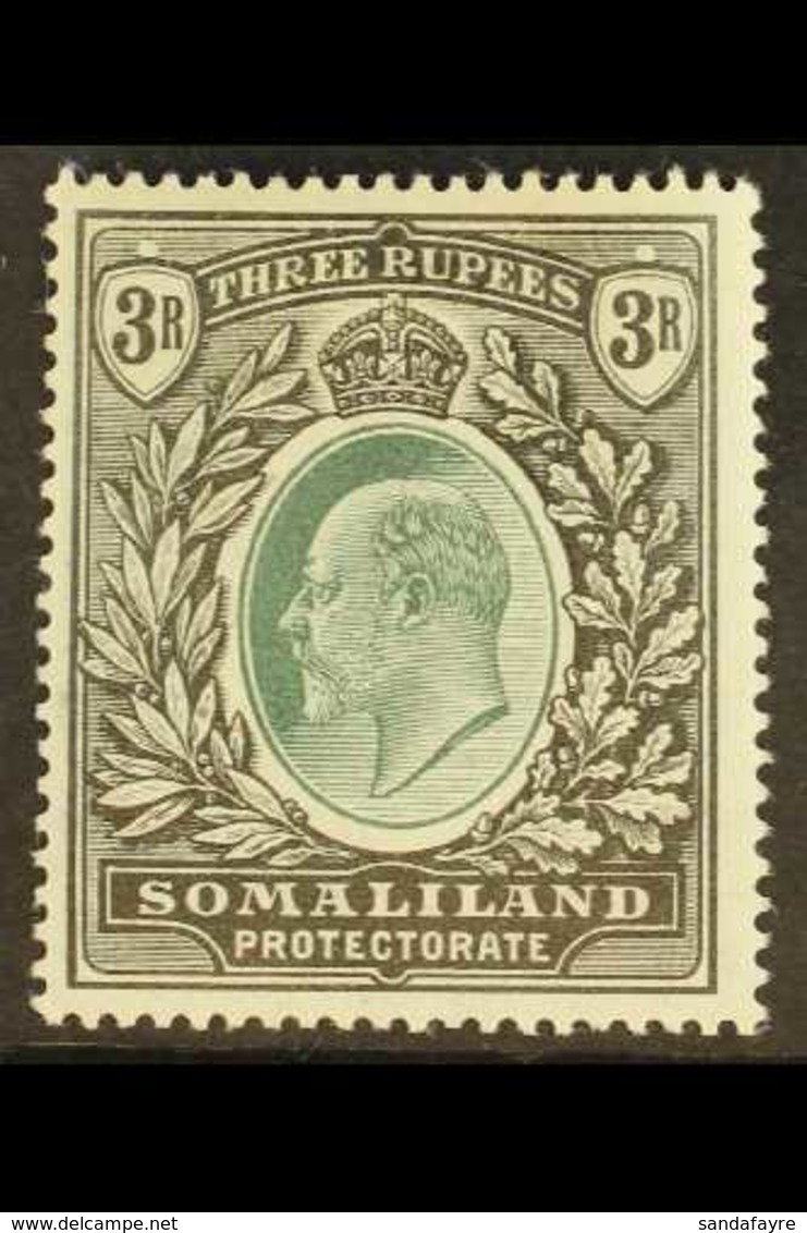 1904 3r Green And Black, SG 43, Very Fine Mint. For More Images, Please Visit Http://www.sandafayre.com/itemdetails.aspx - Somaliland (Protectorate ...-1959)