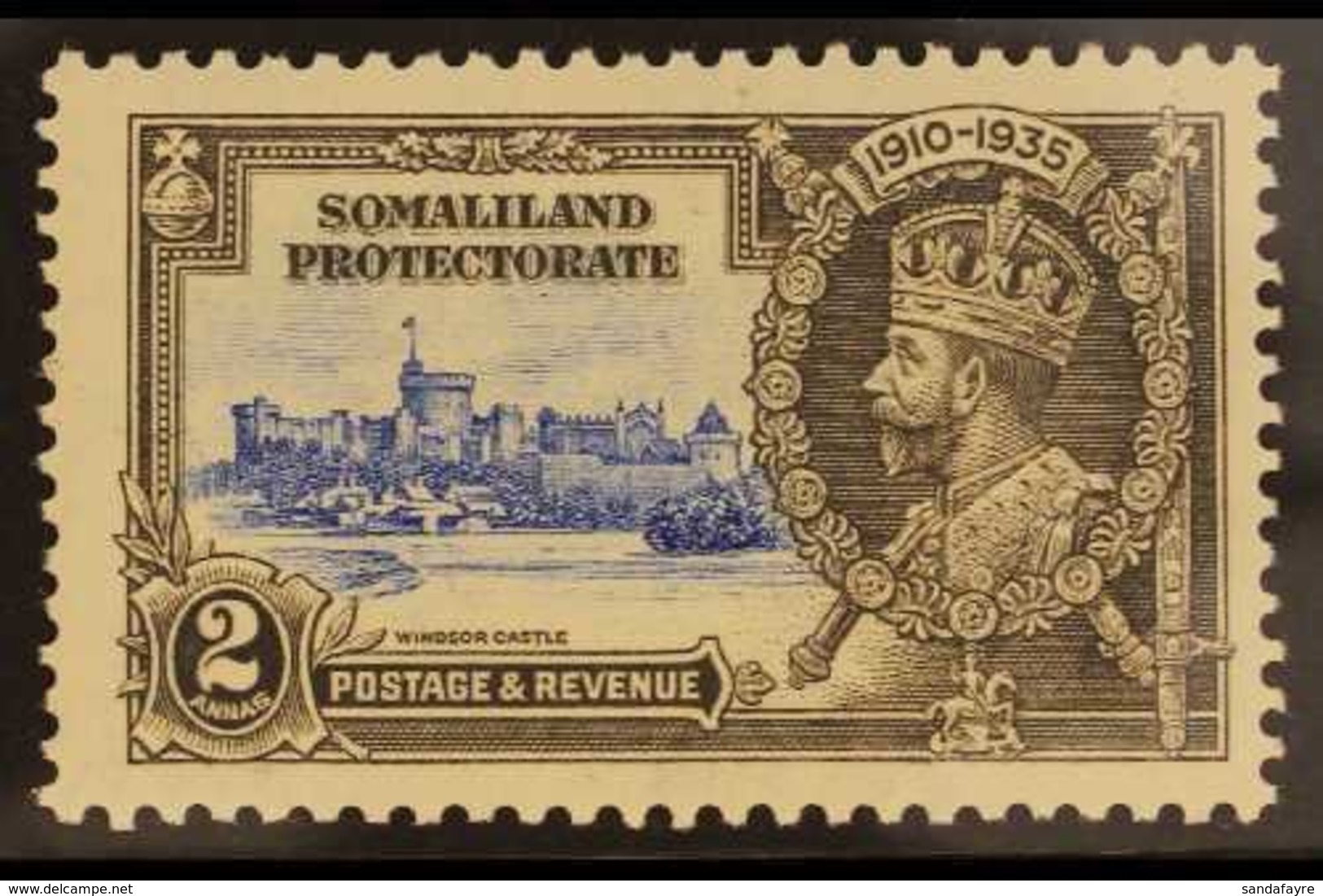 1935 JUBILEE VARIETY. 2a Ultramarine & Grey Jubilee "KITE AND VERTICAL LOG" Variety, SG 87k, Fine Mint. For More Images, - Somaliland (Protectorat ...-1959)