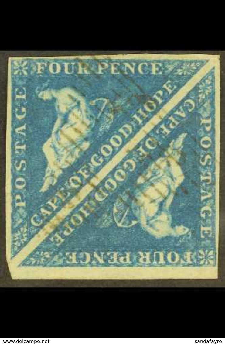 CAPE 1855-63 4d Blue, On White Paper, PAIR, SG 6a, Very Fine Used, Full Margins. For More Images, Please Visit Http://ww - Non Classés