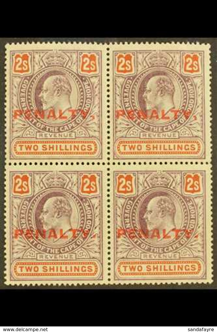 CAPE OF GOOD HOPE REVENUE - 1911 2s Purple & Orange, Ovptd "PENALTY" In A BLOCK OF FOUR, Barefoot 4, Never Hinged Mint,  - Zonder Classificatie