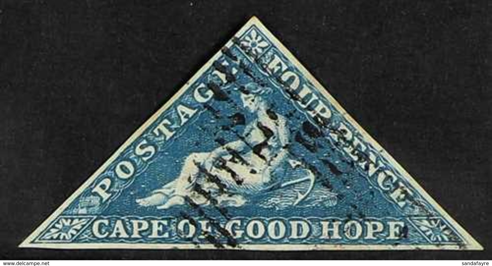 CAPE OF GOOD HOPE 1853 4d Deep Blue On Slightly Blued Paper, SG 4, Used With 3 Clear Margins. For More Images, Please Vi - Non Classés