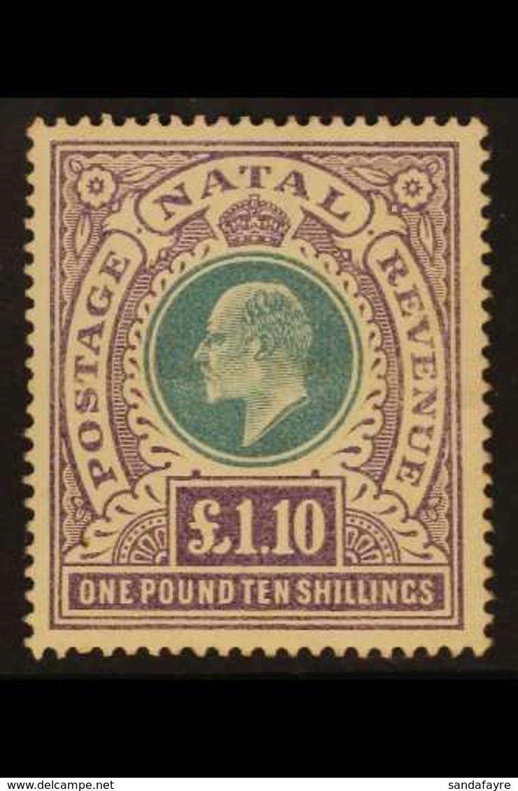 NATAL 1902 £1.10 Green And Violet, SG 143, Mint With Very Light Horizontal Crease. Attractive, Cat £600 For More Images, - Non Classés