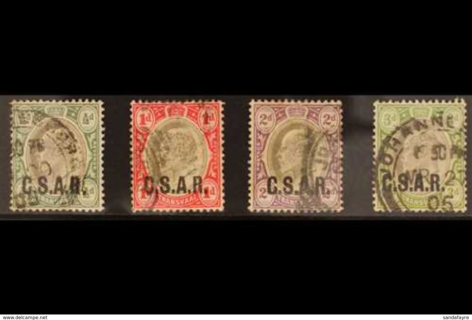 TRANSVAAL RAILWAY OFFICIAL STAMPS 1905 ½d, 1d, 2d, And 3d With "C.S.A.R." Overprints, SG RO3/RO6, Fine Used. (4 Stamps)  - Non Classés