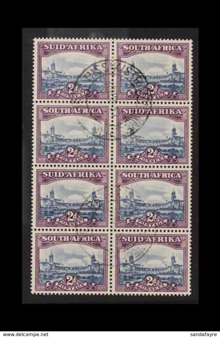 1947-54 2d Slate-blue & Purple SG 116 (Handbook Issue 13), Very Fine Used BLOCK Of 8 With One Stamp Showing Two Dots In  - Non Classés