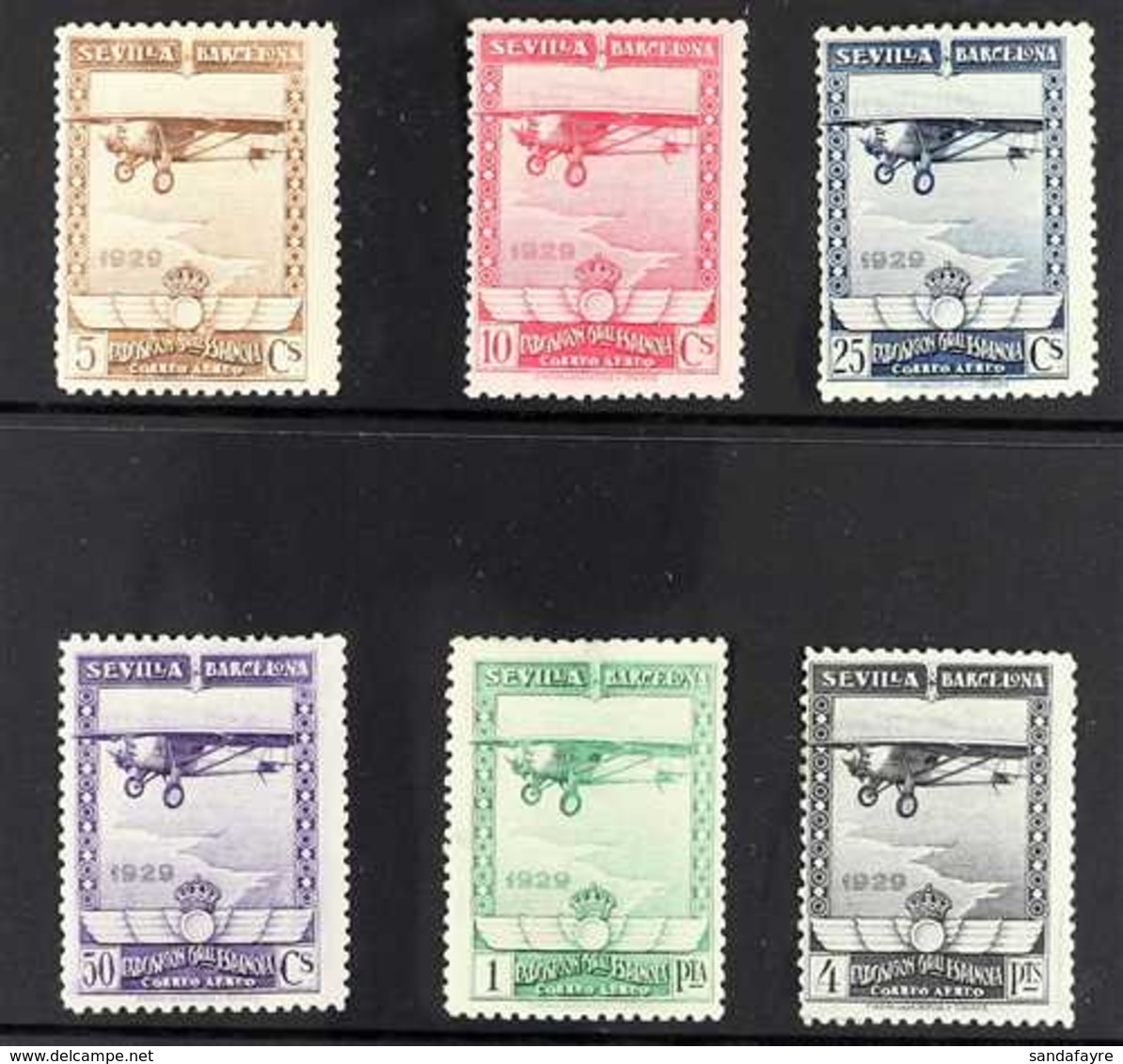 1929 Seville/Barcelona Exhibition Complete Air Set, SG 515/520, Fine Mint. (6 Stamps) For More Images, Please Visit Http - Altri & Non Classificati