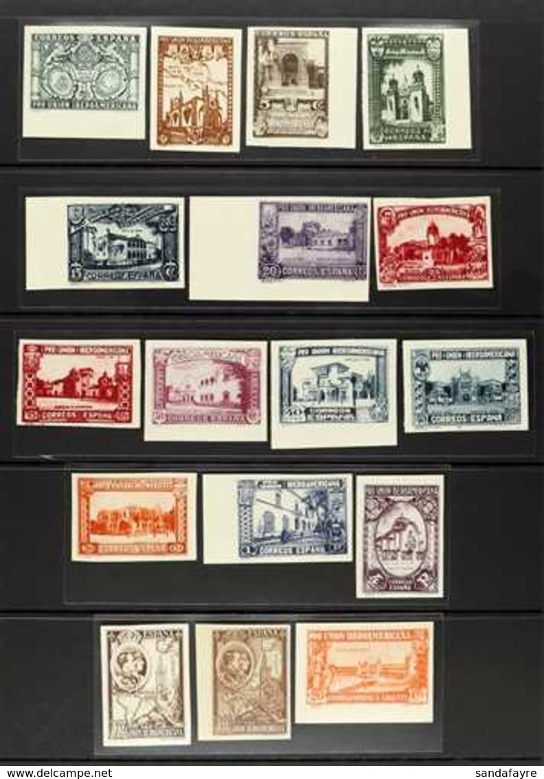1930 Spanish - American Exhibition Postage Set To Both 10p, Variety IMPERFORATE, Edifil 566/82, As SG 627/42 & E643, Sco - Autres & Non Classés