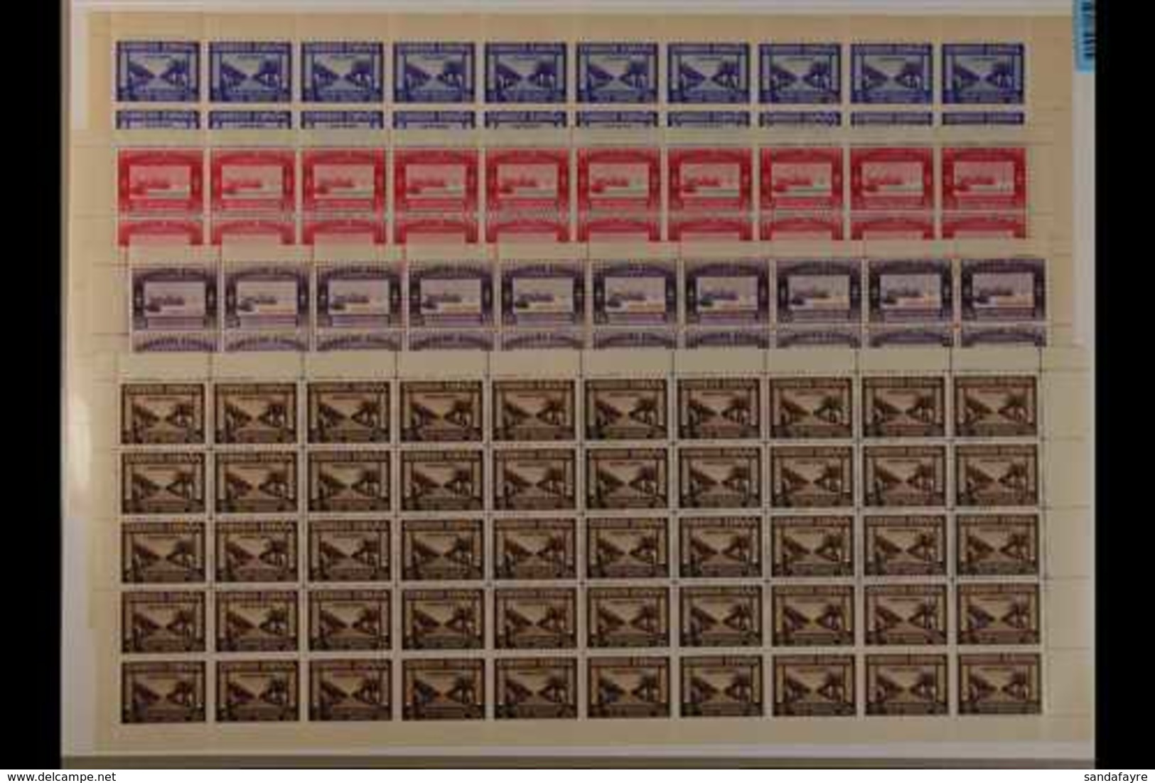 ISLA CRISTINA 1938 25c Lilac, 25c Red, 1p Brown & 1p Blue Patriotic Civil War 'Pro Beneficia' Stamps In Never Hinged Min - Altri & Non Classificati