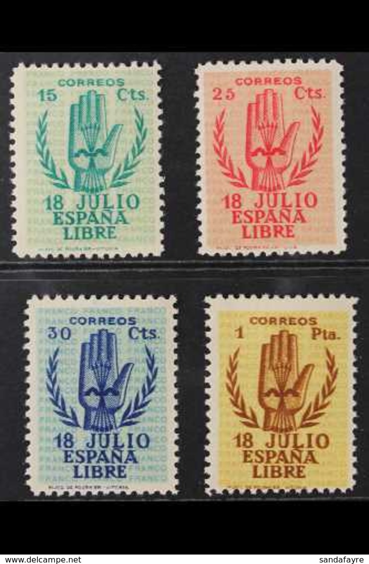 NATIONALIST ISSUES 1938 Second Anniv Of National Uprising Complete Set (Michel 807/10, SG 926/29, Edifil 851/54), Very F - Autres & Non Classés