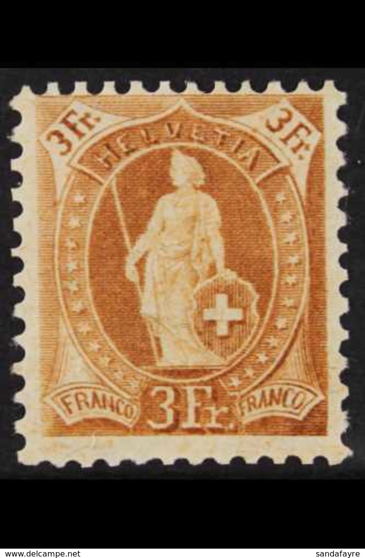 1907 3f Bistre Brown "Standing Helvetia", Perf 11½ X 11, Mi 94cb, SG 224, Never Hinged Mint For More Images, Please Visi - Autres & Non Classés