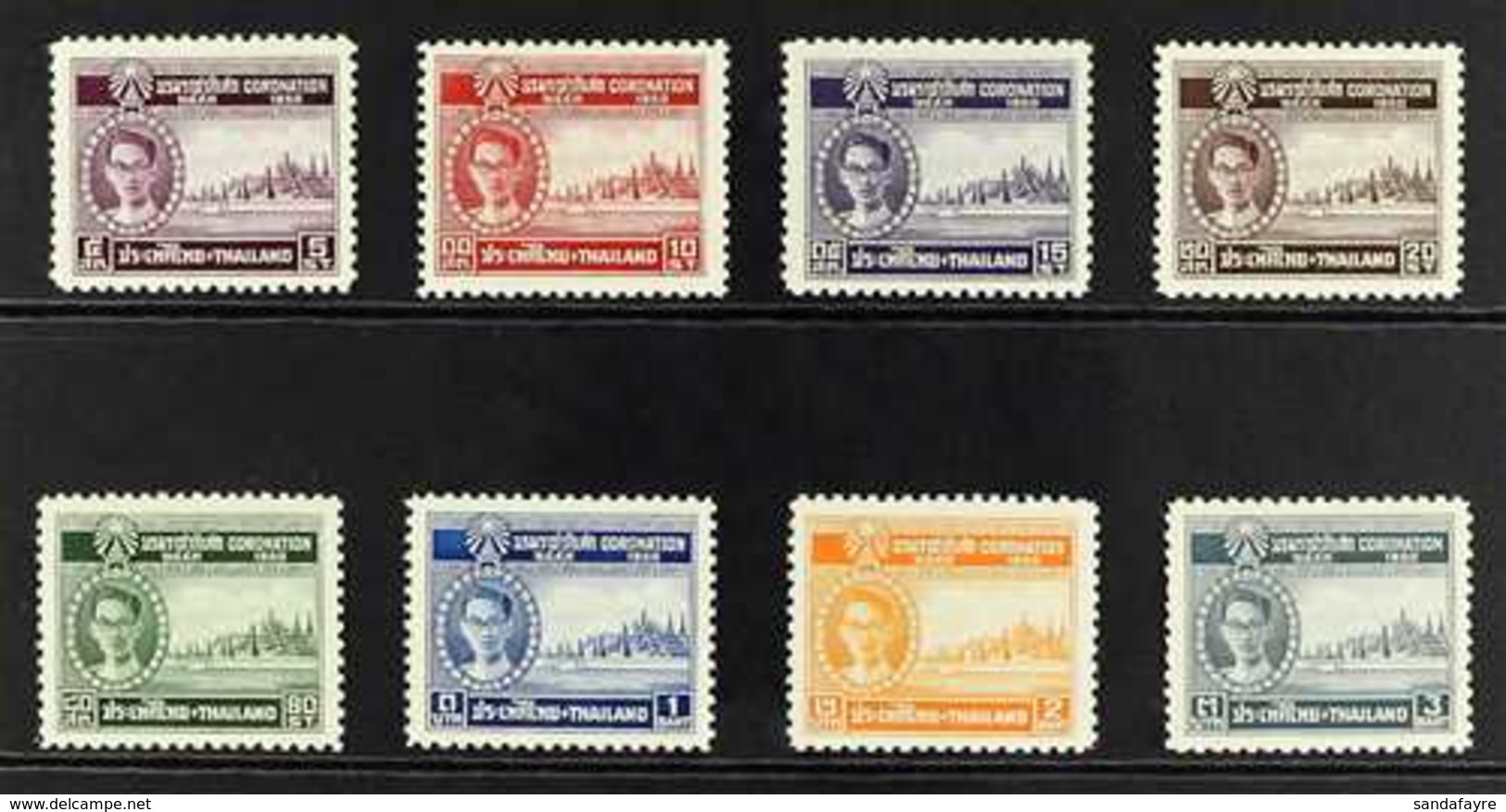 1950 Coronation Complete Set, Scott 275/82, SG 328/35, Never Hinged Mint (8 Stamps) For More Images, Please Visit Http:/ - Thaïlande