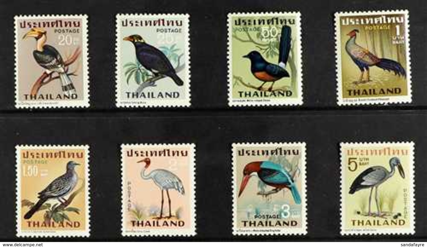 1967 Thai Birds Complete Set, Scott 469/76, SG 562/69, Never Hinged Mint (8 Stamps) For More Images, Please Visit Http:/ - Tailandia