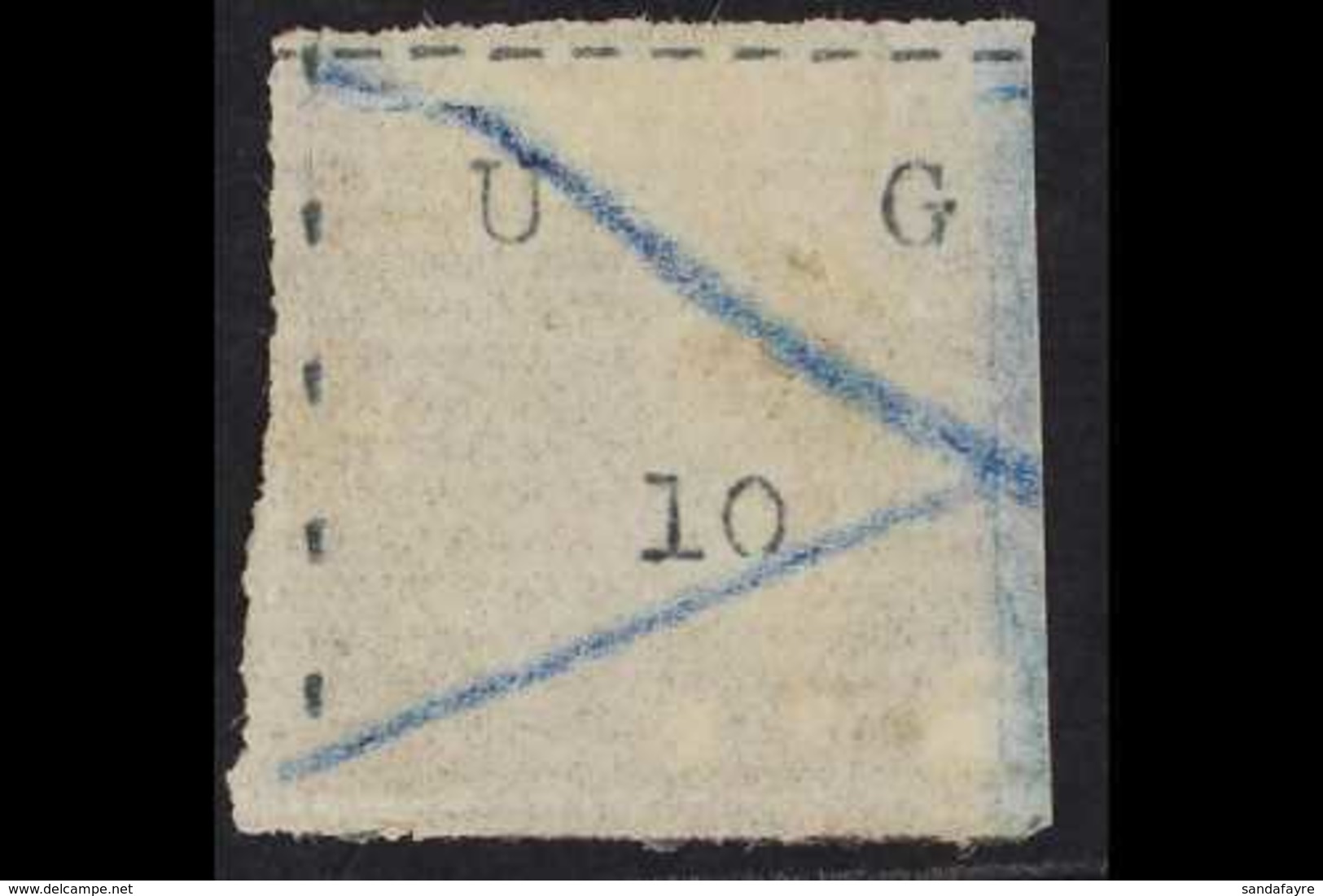 1895 10 (c.) Black Wide Stamp, SG 1, Used With Blue Pencil Cross, A Large Attractive Example With A Couple Of Small Fill - Ouganda (...-1962)