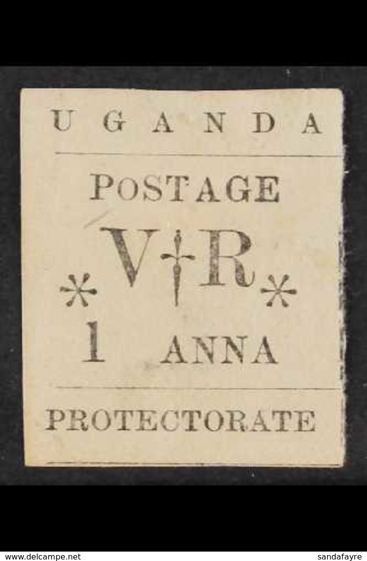 1896 (NOV) 1a Black Type-set With SMALL "o" IN POSTAGE Variety, SG 54a, Mint, Heavy Hinge And Tiny Thin. For More Images - Ouganda (...-1962)