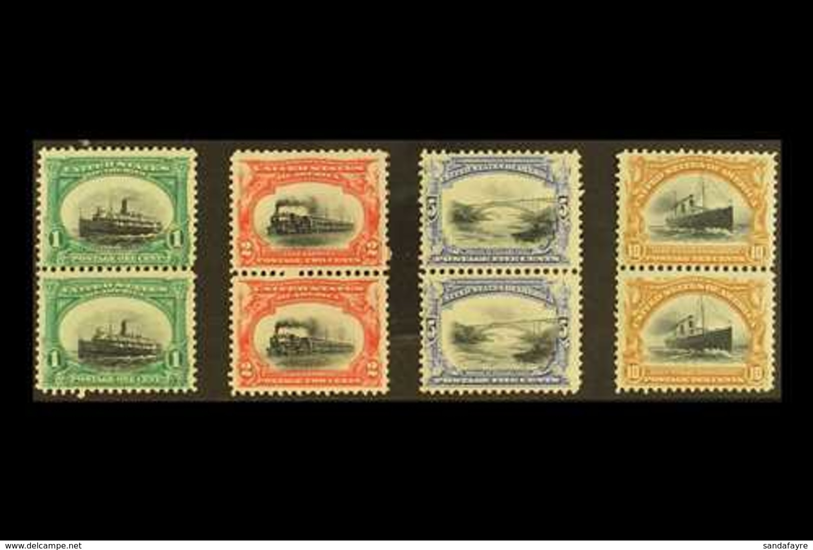1901 Pan-American Exposition 1c, 2c 5c And 10c (Scott 294/95, 297 & 299, SG 300/01, 303 & 305) In Fine Mint Vertical Pai - Andere & Zonder Classificatie