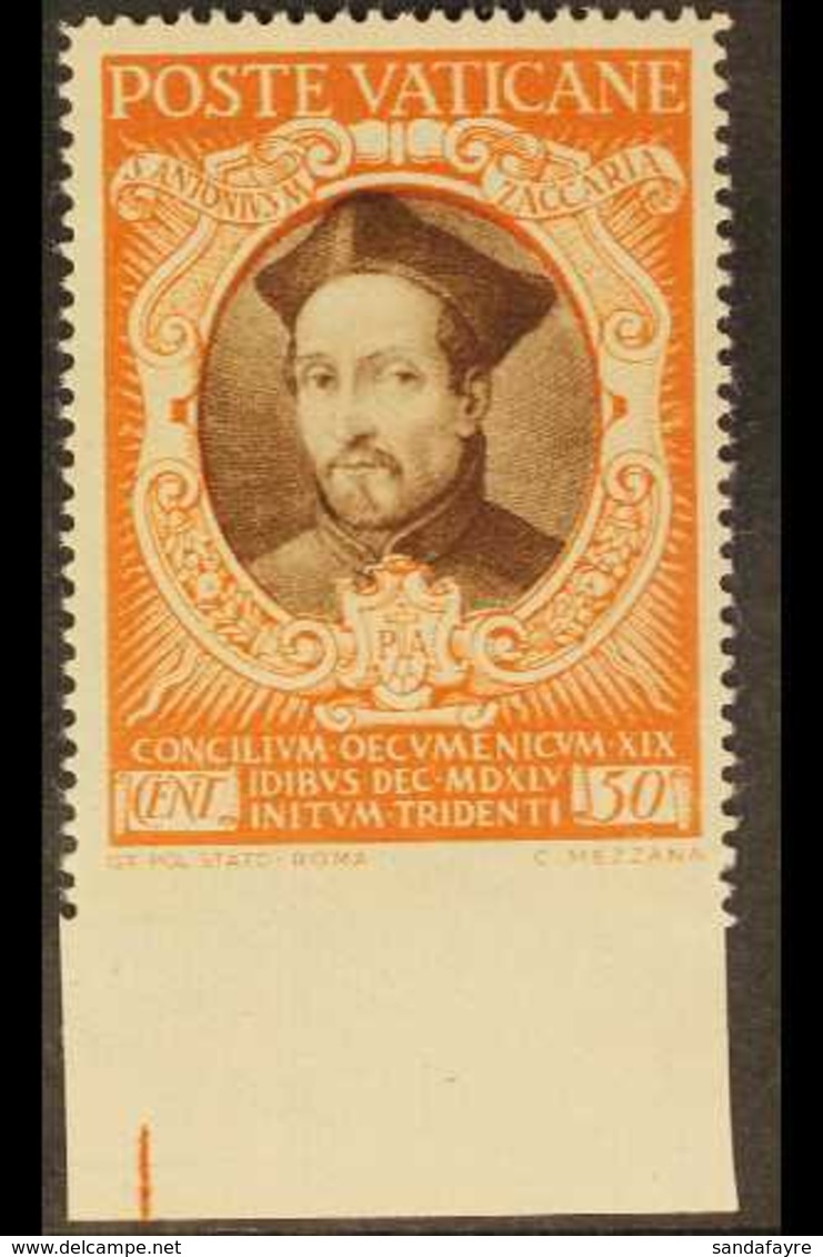1946 50c Sepia & Orange Brown "St Anthony Maria Zaccaria" IMPERF AT BASE VARIETY, Sass 112e, Never Hinged Mint For More  - Altri & Non Classificati